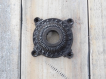 1 nice heavy latch rosette- rosette for door, iron brown, beautiful!