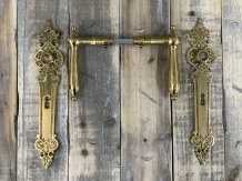 Set of door hardware for room doors - polished brass - BB 72 - handles and door plates