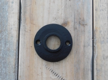 Door handle rosette made of iron, black.