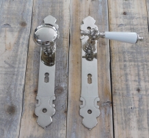 Set of door hardware - retro - for room doors BB - with porcelain handle