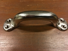 Sleek door-cabinet handle, steel nickel-plated.