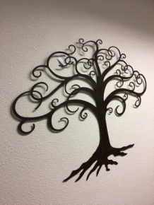 Tree of life, wall ornament, metal brown.