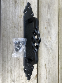 Wrought iron door handle for door, nice turned open handle.