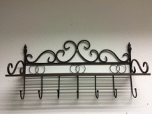 1 layer coat rack, wall rack, in wrought iron brown