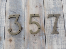 House numbers, brass antique-brass-any combination of 1-9