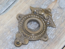 Rosette - patinated brass - for door handle or knob