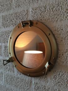 Brass ship window mirror foldable, beautiful.