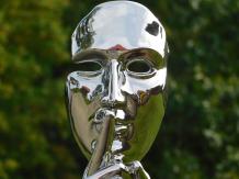 Ceramic ''Whisperer'' Statue - Chrome Finish