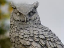 Statue Owl on Tree Trunk - Full Stone - Detailed