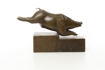 A bronze statue/sculpture of a boar, art deco style