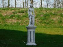 Statue Half Naked Woman on Pedestal - 125 cm - Stone