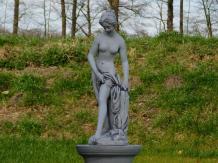 Statue Half Naked Woman on Pedestal - 125 cm - Stone