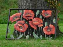 Wandornament Blumen in 3D - Metall - 90x60 cm