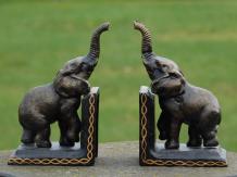 Bookends Elephant - cast iron - set of two