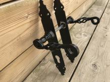 Black Set Door Hardware for Front Door - Wrought Iron - PZ 92