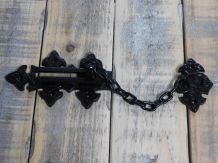 Door chain security chain, anti-intrusion wrought iron - black.