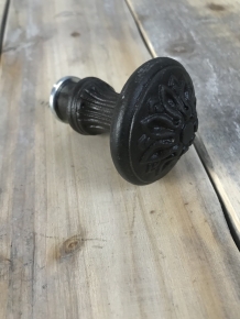Door knob Ponto - Antique Iron - incl. bolt 8 x 10 cm - Fixed Knob