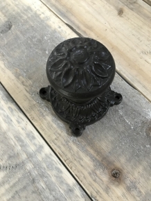 Door knob Pinto + rosette - Antique Iron - Dark brown