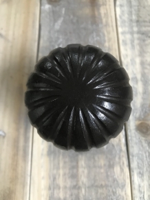 Door knob with rosette, antique iron, fixed standing