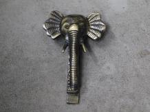 Door knocker elephant - patinated brass 