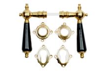 Front door handle set, brass door hardware, complete