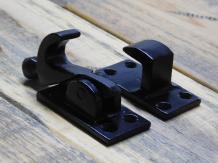 Door holdback - Black - Cast iron - Incl. screws