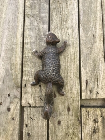 A climbing squirrel, coat rack-made of cast iron, wall decoration