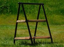 Etagere - mango wood - with black metal frame