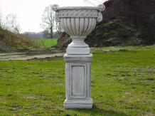 Blumentopf - Kelch auf Sockel - 90 cm - Stein