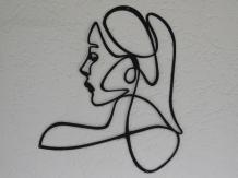 Face of a woman - 50 cm - Outline Wall decoration