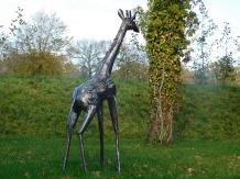 Giraffe Zuri XL - 200 cm - Handgemaakt Metalen Beeld