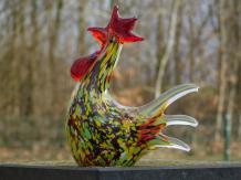 Statue Rooster of glass - in colour