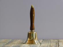 Brass Handbell - Table Bell - with Wooden Handle