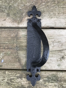 Beautiful door handle / handle, cast iron, matte black, right handle