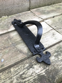 Beautiful door handle / handle, cast iron, matte black, right handle