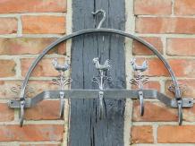 Wall pendant with rooster motif and 5 hooks