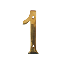 House number 1 - Brass - Glossy