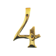 House number 4 - Brass - Glossy