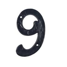 House number 9 - Black - Cast iron