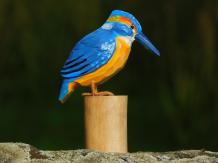 Handmade Kingfisher - Full in Colour - Wood