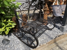 Antique swing bench, brown-rust swing bench for garden, beautiful.