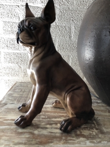 Französische Bulldogge Modell, Craftwood-braun sitzend