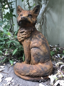 Fuchs, Steinstatue, Fuchs Tierfiguren, Fuchs Gartenstatuen, Steinoxid