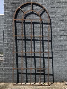 Large stable window, to be built in or as a wall decoration, an exclusive window frame