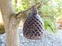 Lantern as a pine cone, tea light holder, pine cone as storm light, like antiques