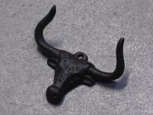 Coat stand Cow - two hooks - cast iron - dark brown