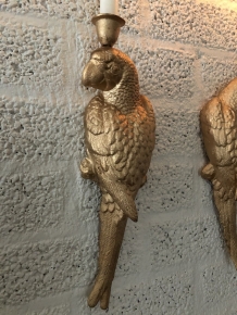 Cast iron parrot gold color, beautiful!