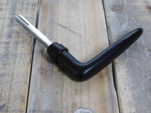 1 x door handle Dudoc black coated, antique solid look.