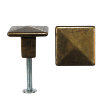 Knob Square - 26 mm - Antique Brass