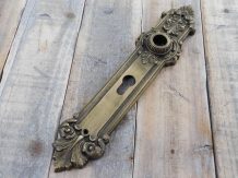 1 Long door plate cylinder lock suitable, heavy antique brass, really very nice!!!